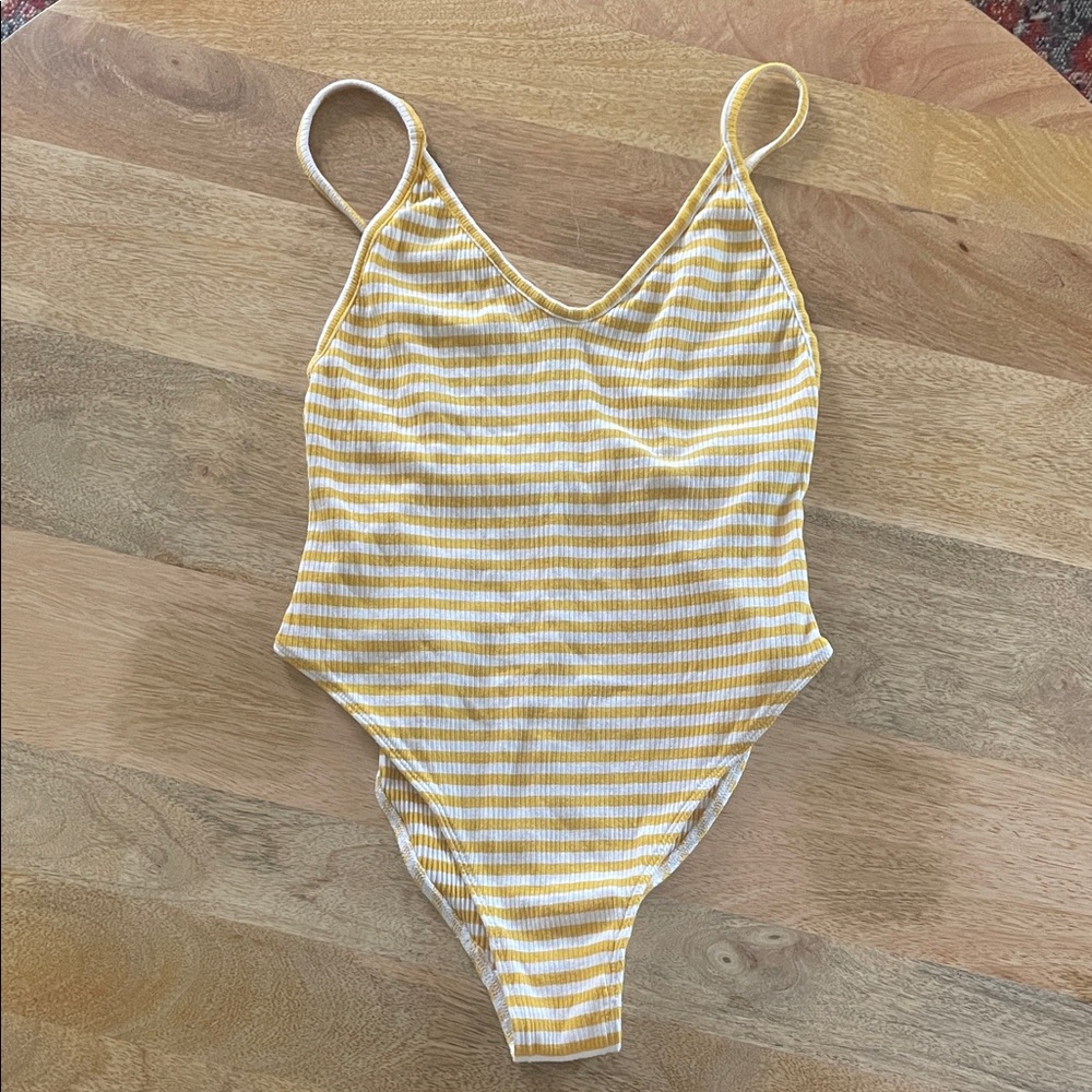 Urban Outfitters Mustard and White Striped Top